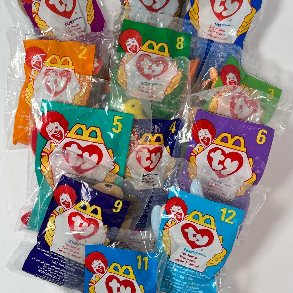 1998 McDonald’s Ty Teenie Beanie Babies COMPLETE SET 1–12 Sealed NIP